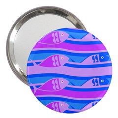 Fish Texture Blue Violet Module 3  Handbag Mirrors