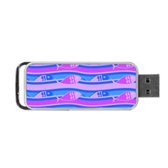 Fish Texture Blue Violet Module Portable Usb Flash (one Side) by HermanTelo