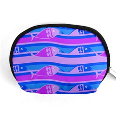 Fish Texture Blue Violet Module Accessory Pouch (medium) by HermanTelo