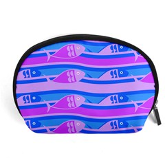 Fish Texture Blue Violet Module Accessory Pouch (large) by HermanTelo