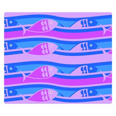 Fish Texture Blue Violet Module Double Sided Flano Blanket (small) 