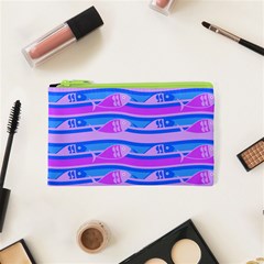 Fish Texture Blue Violet Module Cosmetic Bag (xs)