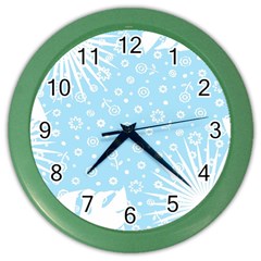 Flower Illustrations Color Wall Clock