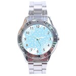 Flower Illustrations Stainless Steel Analogue Watch Front