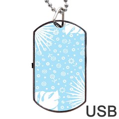 Flower Illustrations Dog Tag Usb Flash (one Side)