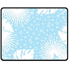 Flower Illustrations Double Sided Fleece Blanket (medium) 