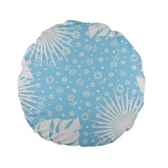 Flower Illustrations Standard 15  Premium Flano Round Cushions