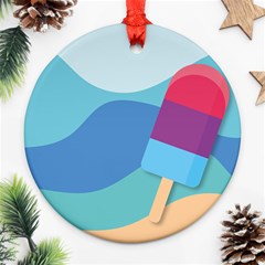 Ice Summer Beach Sea Dessert Ornament (round) by HermanTelo