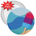 Ice Summer Beach Sea Dessert 3  Buttons (100 pack)  Front