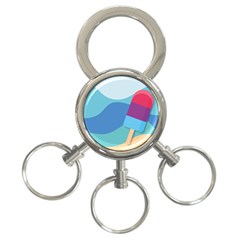 Ice Summer Beach Sea Dessert 3-ring Key Chain by HermanTelo