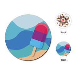 Ice Summer Beach Sea Dessert Playing Cards Single Design (round)