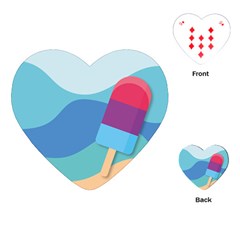 Ice Summer Beach Sea Dessert Playing Cards Single Design (heart) by HermanTelo