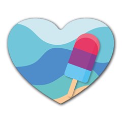 Ice Summer Beach Sea Dessert Heart Mousepads by HermanTelo