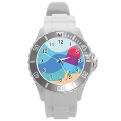 Ice Summer Beach Sea Dessert Round Plastic Sport Watch (l) by HermanTelo