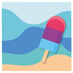 Ice Summer Beach Sea Dessert Wooden Puzzle Square by HermanTelo