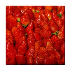 Colorful Strawberries At Market Display 1 Tile Coaster by dflcprintsclothing