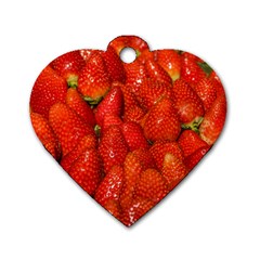 Colorful Strawberries At Market Display 1 Dog Tag Heart (two Sides) by dflcprintsclothing