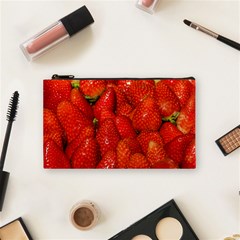 Colorful Strawberries At Market Display 1 Cosmetic Bag (small) by dflcprintsclothing