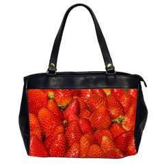 Colorful Strawberries At Market Display 1 Oversize Office Handbag (2 Sides) by dflcprintsclothing