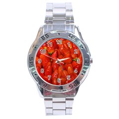 Colorful Strawberries At Market Display 1 Stainless Steel Analogue Watch by dflcprintsclothing