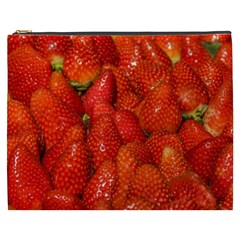 Colorful Strawberries At Market Display 1 Cosmetic Bag (xxxl) by dflcprintsclothing