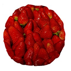 Colorful Strawberries At Market Display 1 Large 18  Premium Round Cushions by dflcprintsclothing