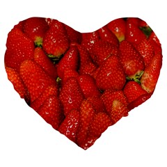 Colorful Strawberries At Market Display 1 Large 19  Premium Heart Shape Cushions by dflcprintsclothing