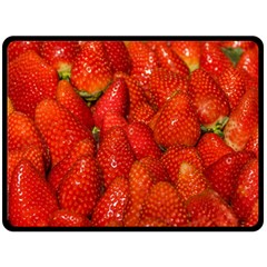 Colorful Strawberries At Market Display 1 Double Sided Fleece Blanket (large)  by dflcprintsclothing