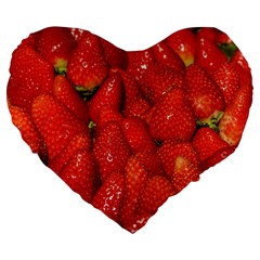 Colorful Strawberries At Market Display 1 Large 19  Premium Flano Heart Shape Cushions