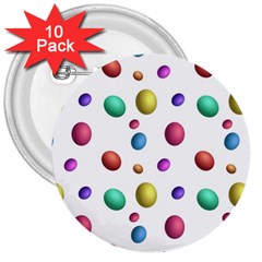 Egg Easter Texture Colorful 3  Buttons (10 Pack)  by HermanTelo