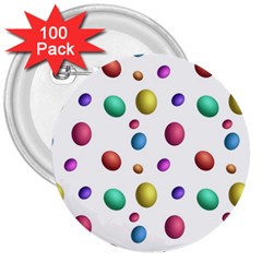 Egg Easter Texture Colorful 3  Buttons (100 Pack)  by HermanTelo