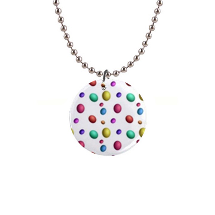 Egg Easter Texture Colorful 1  Button Necklace