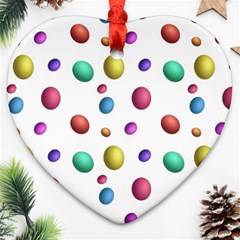 Egg Easter Texture Colorful Heart Ornament (two Sides) by HermanTelo