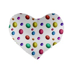 Egg Easter Texture Colorful Standard 16  Premium Heart Shape Cushions