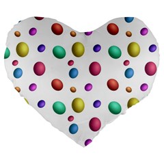 Egg Easter Texture Colorful Large 19  Premium Heart Shape Cushions