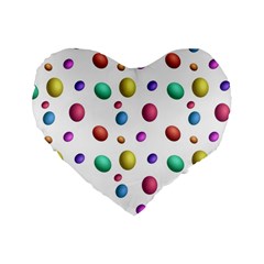 Egg Easter Texture Colorful Standard 16  Premium Flano Heart Shape Cushions