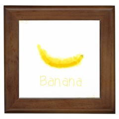 Banana Fruit Watercolor Painted Framed Tile by Mariart