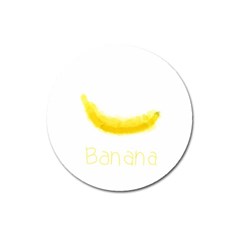 Banana Fruit Watercolor Painted Magnet 3  (round) by Mariart