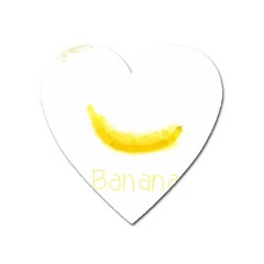 Banana Fruit Watercolor Painted Heart Magnet by Mariart