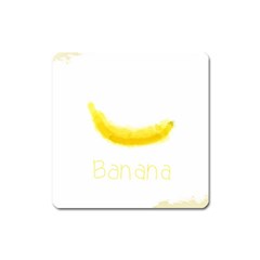 Banana Fruit Watercolor Painted Square Magnet by Mariart