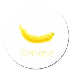 Banana Fruit Watercolor Painted Magnet 5  (round) by Mariart