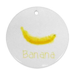 Banana Fruit Watercolor Painted Round Ornament (two Sides) by Mariart