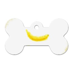 Banana Fruit Watercolor Painted Dog Tag Bone (two Sides) by Mariart