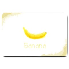 Banana Fruit Watercolor Painted Large Doormat  by Mariart