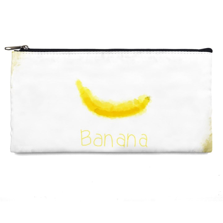 Banana Fruit Watercolor Painted Pencil Case