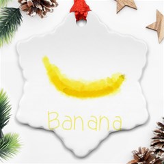 Banana Fruit Watercolor Painted Ornament (snowflake) by Mariart