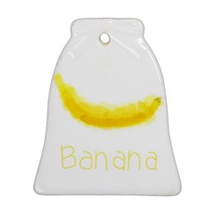 Banana Fruit Watercolor Painted Bell Ornament (two Sides) by Mariart