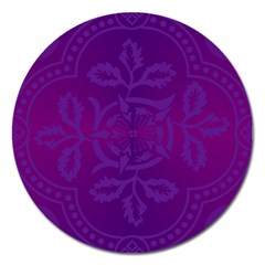 Cloister Advent Purple Magnet 5  (round) by HermanTelo