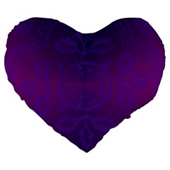 Cloister Advent Purple Large 19  Premium Flano Heart Shape Cushions