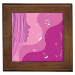 Online Woman Beauty Purple Framed Tile by Mariart